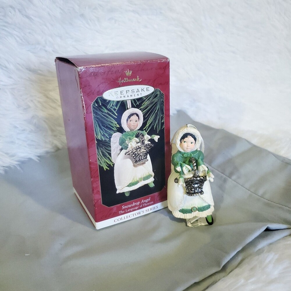 Christmas Hallmark Keepsake Ornament Snowdrop Angel Language of Flowers 1997.